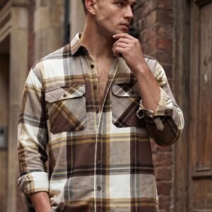 Brown Plaid Casual Shirt