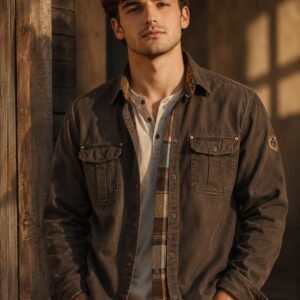 Vintage Brown Twill Overshirt