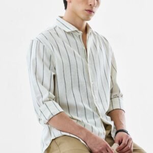 Men's Linen Blend Striped Shirt
